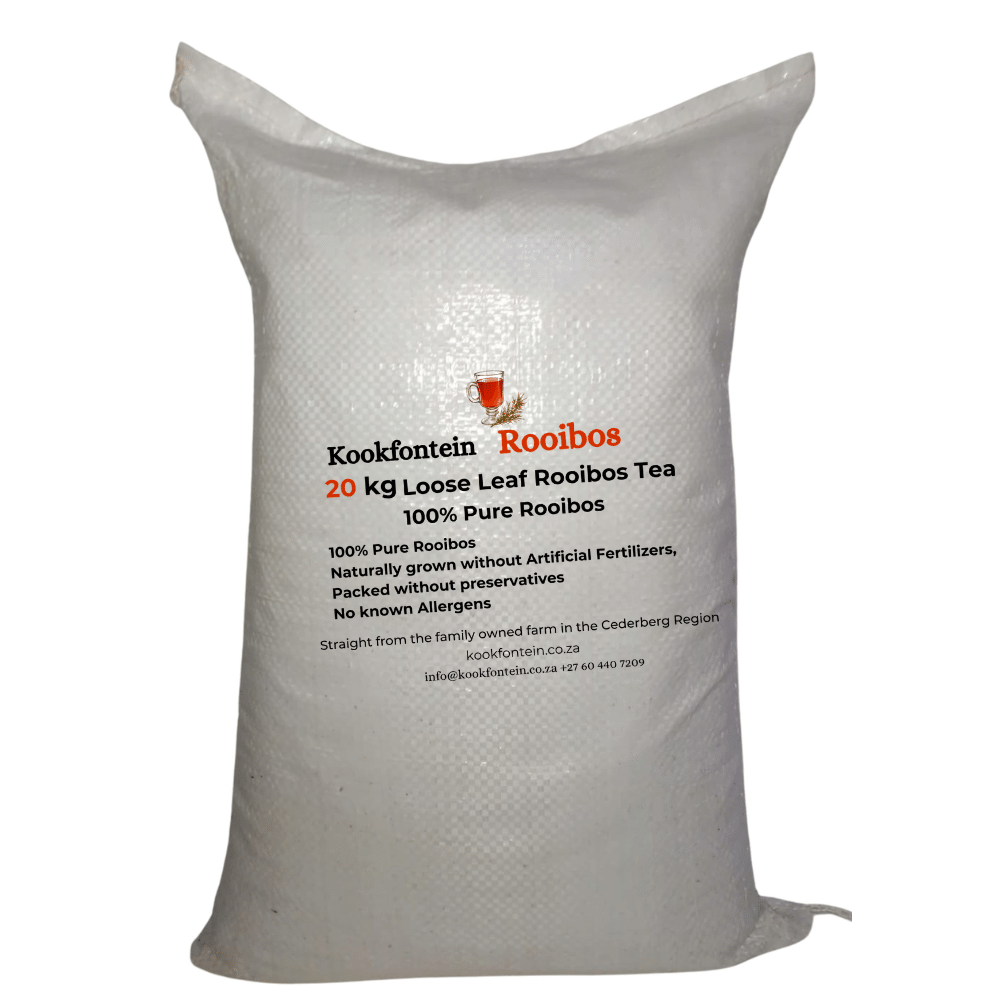 Loose Natural Rooibos 20kg | Bulk South African Rooibos 1 Loose Natural Rooibos 20kg bag from Kookfontein Rooibos