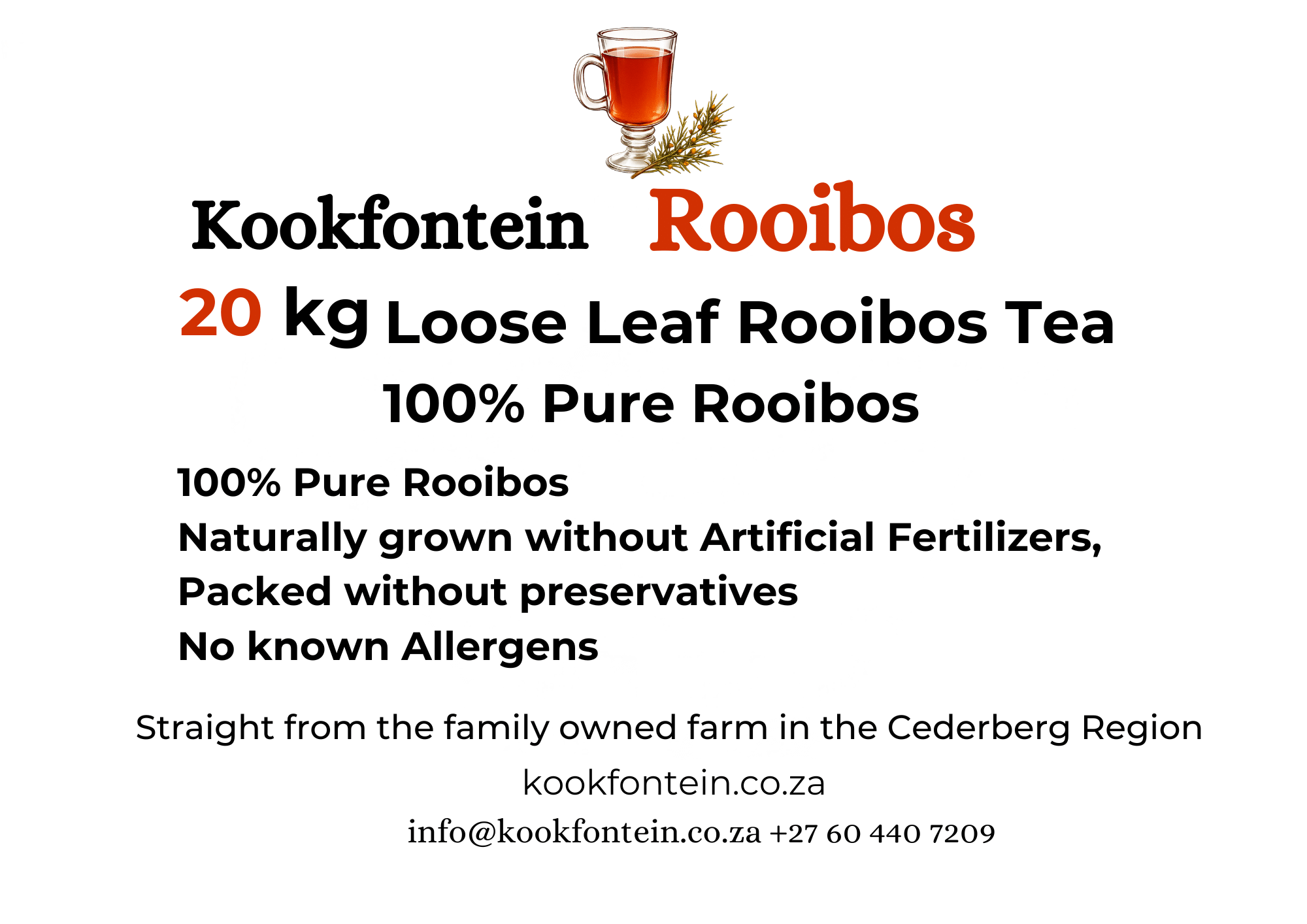 Loose Natural Rooibos 20kg | Bulk South African Rooibos 3 20kg-Loose-Leaf.