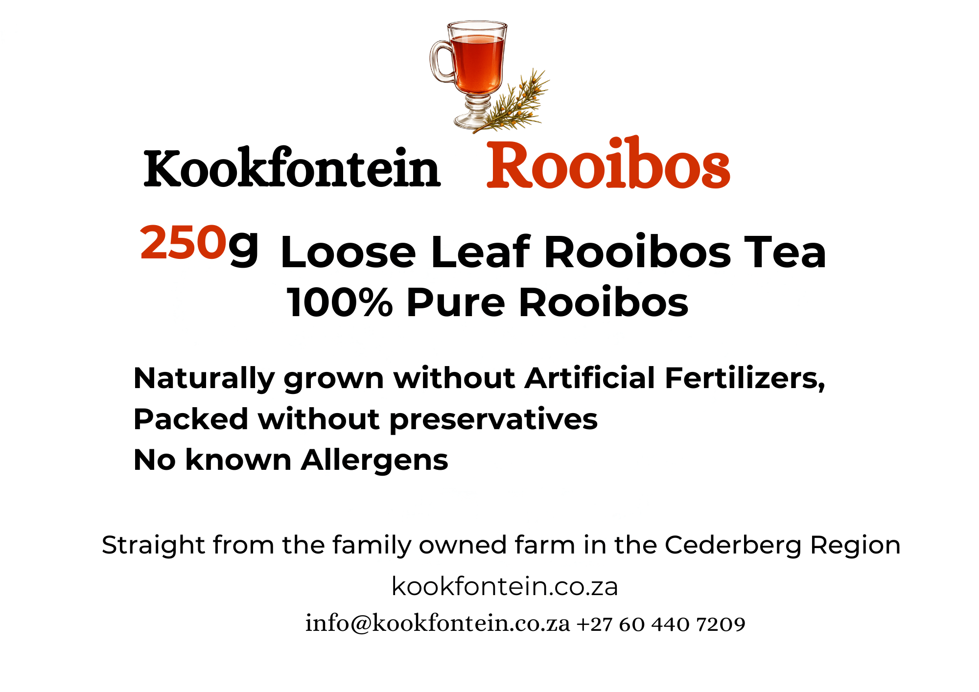 12 x 250g Loose Leaf Rooibos — Wholesale Box 2 250g Kookfontein Loose Leaf